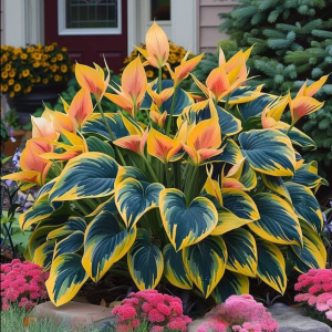 Хоста Флейм Данс купить по цене от 650р. в интернет-магазине «Посадика» с доставкой почтой в в Михайлове и по всей России – [изображение №1].